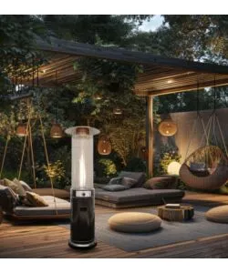 FUNGO RISCALDANTE DA ESTERNO A GAS GPL QLIMA "PATIO HEATER" NERO 11.000 W