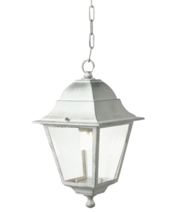 LAMPADA A SOSPENSIONE  "OLD " BIANCO E ARGENTO, E27