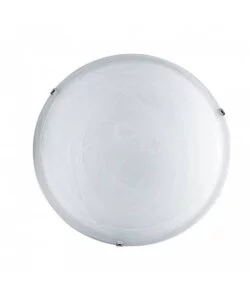 PLAFONIERA "DUNA" Ø 40 CM IN VETRO BIANCO, 2x60 W