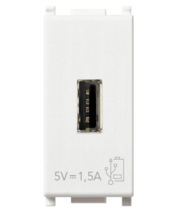 UNITA ALIMENTAZIONE USB 1M 5V 1.5A BIANCO PLANA - VIMAR