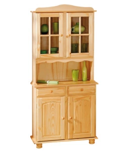 CREDENZA 2 ANTE + 2 CASSETTI PINO MASSELLO NATURALE, 88X198X43 CM