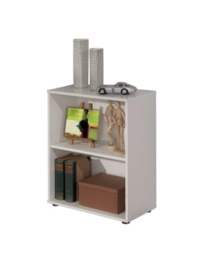 LIBRERIA CON 2 RIPIANI LAMINATO BIANCO, 60X75X30 CM