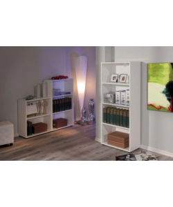 LIBRERIA 4 RIPIANI LAMINATO BIANCO, 60X145X30 CM