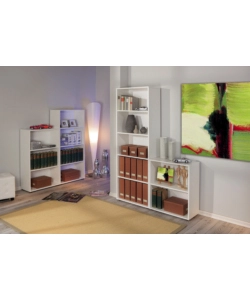 LIBRERIA 5 RIPIANI LAMINATO BIANCO, 60X180X30 CM
