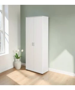 ARMADIO 2 ANTE BATTENTI BIANCO 70X189X34 CM