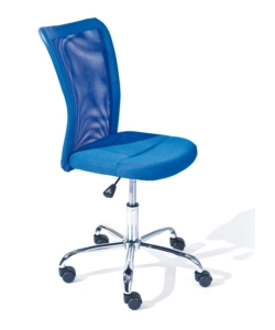 SEDIA UFFICIO IN TESSUTO CON RUOTE, BLU