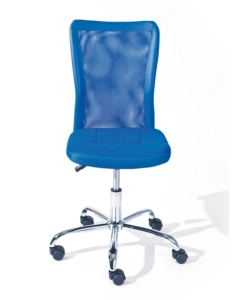 SEDIA UFFICIO IN TESSUTO CON RUOTE, BLU