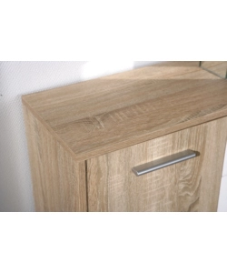 CREDENZA BUFFET 2 CASSETTI E 5 ANTE ROVERE E BIANCO, 115X30X77 CM