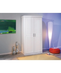 ARMADIO 2 ANTE IN PINO MASSELLO BIANCO, 95X55X190 CM