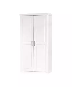 ARMADIO 2 ANTE IN PINO MASSELLO BIANCO, 95X55X190 CM