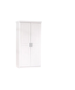 ARMADIO 2 ANTE IN PINO MASSELLO BIANCO, 95X55X190 CM