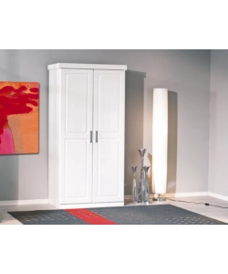 ARMADIO 2 ANTE IN PINO MASSELLO BIANCO, 95X55X190 CM