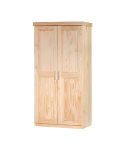 ARMADIO "LEON" 2 ANTE PINO MASSELLO FINITURA NATURALE, 95x55x190 CM