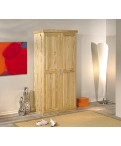 ARMADIO 2 ANTE BATTENTI "LEON" IN PINO MASSELLO 95x55x190 CM