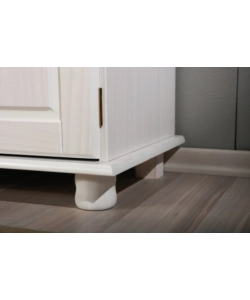 BUFFET 3 ANTE E 3 CASSETTI IN PINO MASSELLO BIANCO, 130X43X87 CM
