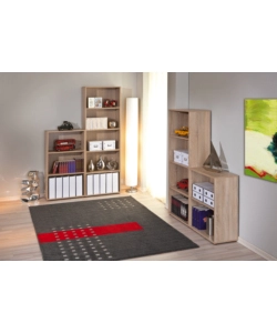 LIBRERIA 2 LIVELLI IN LAMINATO RIFINITO ROVERE, 60X75X30 CM