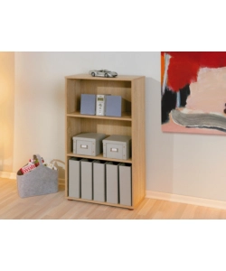 LIBRERIA 3 LIVELLI IN LAMINATO RIFINITO ROVERE, 60X110X30 CM
