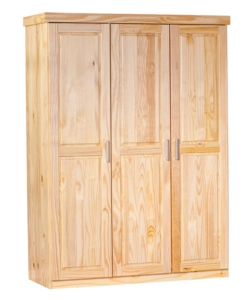 ARMADIO 3 ANTE IN LEGNO MASSELLO, 140X55X190 CM