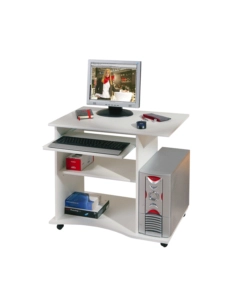 MINI UFFICIO CON RUOTE BIANCO, 80X75X50 CM