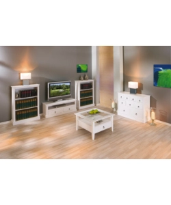 TAVOLINO BIANCO CON TOP IN VETRO TEMPERATO, 75X45X75 CM