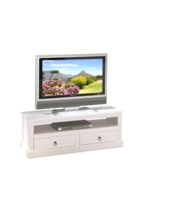 PORTA TV BIANCO IN PINO MASSELLO, 118X45X39 CM