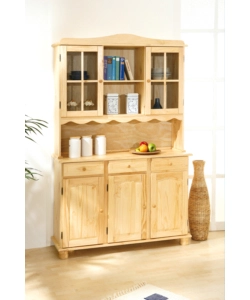 CREDENZA 2 ANTE + 3 CASSETTI IN PINO MASSELLO FINITURA NATURALE.
