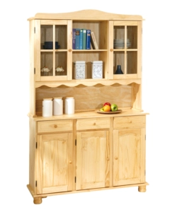 CREDENZA 2 ANTE + 3 CASSETTI IN PINO MASSELLO FINITURA NATURALE.