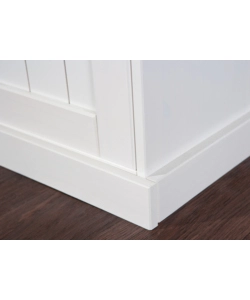 BUFFET CON 2 ANTE E 2 CASSETTI IN PINO MASSELLO BIANCO + TOP MARRONE  DIM. 90x45x86H