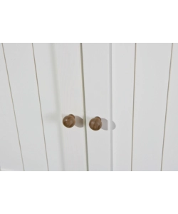 CREDENZA CON 2 ANTE E 2CASSETTI IN PINO MASSELLO VERNICIATO BIANCO - DIM. 90x45x181H.