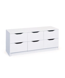 CASSETTIERA BIANCA 6 CASSETTI, 120X40X51 CM