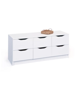 CASSETTIERA BIANCA 6 CASSETTI, 120X40X51 CM
