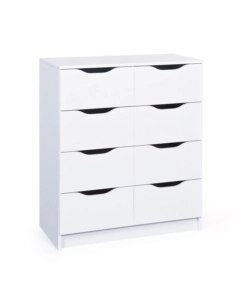 CASSETTIERA BIANCA CON 8 CASSETTI, 80x40x91 CM