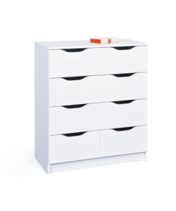 CASSETTIERA BIANCA CON 8 CASSETTI, 80x40x91 CM