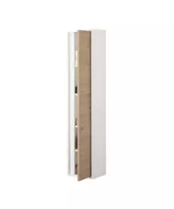 COLONNA PENSILE SOSPESA"FABULA" BIANCO E ROVERE, 30X24X150 CM