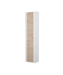 COLONNA PENSILE SOSPESA"FABULA" BIANCO E ROVERE, 30X24X150 CM