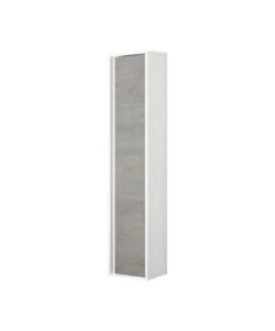 COLONNA PENSILE SOSPESA"FABULA" BIANCO E CEMENTO, 30X24X150 CM