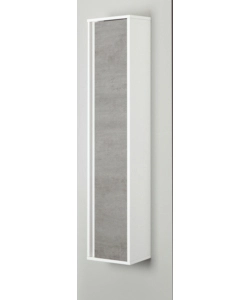 COLONNA PENSILE SOSPESA"FABULA" BIANCO E CEMENTO, 30X24X150 CM
