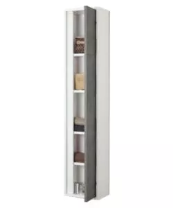 COLONNA PENSILE SOSPESA"FABULA" BIANCO E CEMENTO, 30X24X150 CM