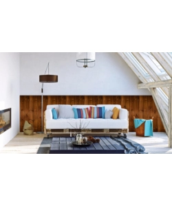 LASTRA DECORATIVA IN POLIPROPILENE CON STAMPA EFFETTO LEGNO "SALOON", 100X50 CM