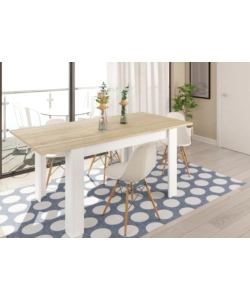 TAVOLO ALLUNGABILE ROVERE BIANCO, 140/190x90CM