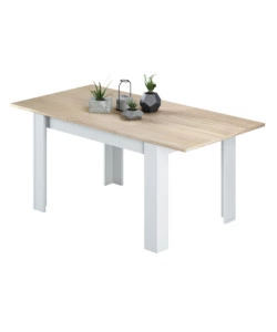 TAVOLO ALLUNGABILE ROVERE BIANCO, 140/190x90CM