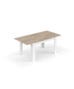 TAVOLO ALLUNGABILE ROVERE BIANCO, 140/190x90CM