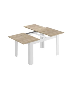 TAVOLO ALLUNGABILE ROVERE BIANCO, 140/190x90CM