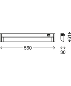 SOTTOPENSILE LED TITANIO 56 CM, 8,5W