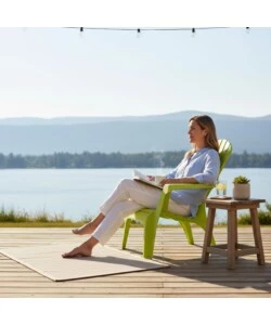 POLTRONA DA ESTERNO "DOLOMITI" IN POLIPROPILENE VERDE LIME 75X86X86 CM