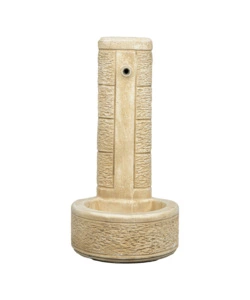 FONTANA DA GIARDINO VEDOVELLA "LA SPEZIA"  ANTICATO NOCCIOLA, 40X40X77 CM - KAM
