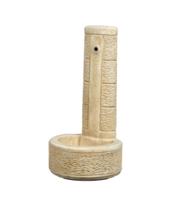 FONTANA DA GIARDINO VEDOVELLA "LA SPEZIA"  ANTICATO NOCCIOLA, 40X40X77 CM - KAM