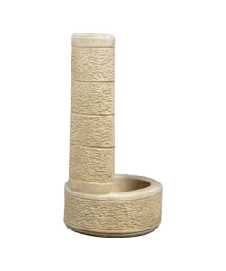 FONTANA DA GIARDINO VEDOVELLA "LA SPEZIA"  ANTICATO NOCCIOLA, 40X40X77 CM - KAM