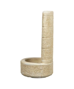 FONTANA DA GIARDINO VEDOVELLA "LA SPEZIA"  ANTICATO NOCCIOLA, 40X40X77 CM - KAM