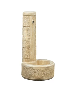 FONTANA DA GIARDINO VEDOVELLA "LA SPEZIA"  ANTICATO NOCCIOLA, 40X40X77 CM - KAM